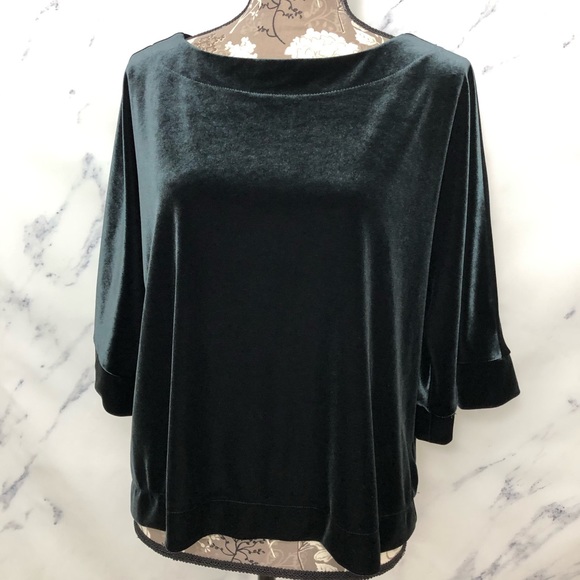 GAP Velvet Bat Wing Kimono Sleeve Boxy Top - Picture 1 of 9